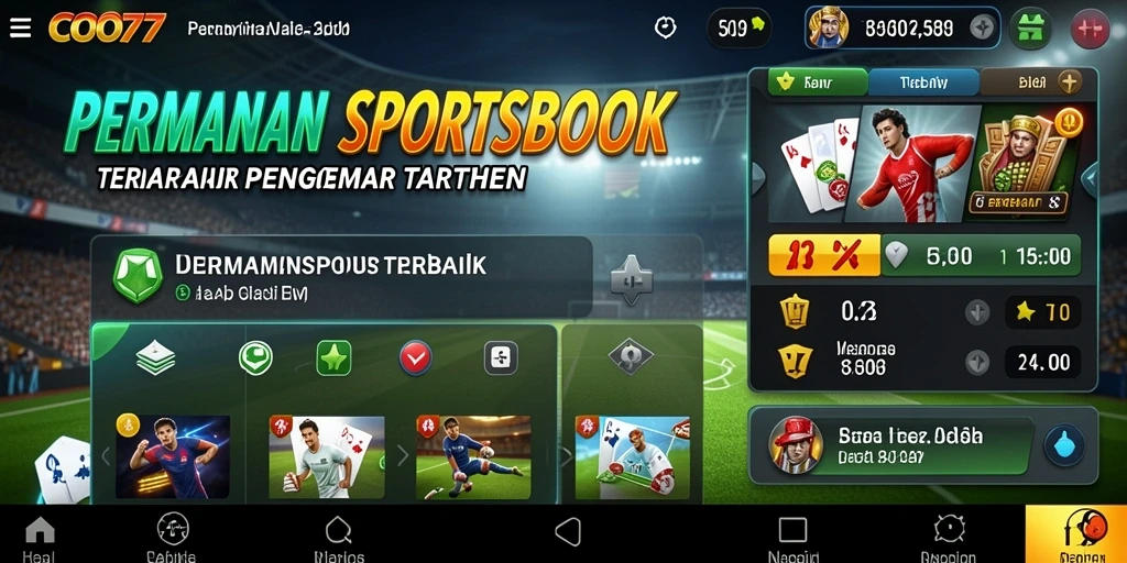 Screenshot gameplay COO77 menampilkan taruhan olahraga yang menarik.