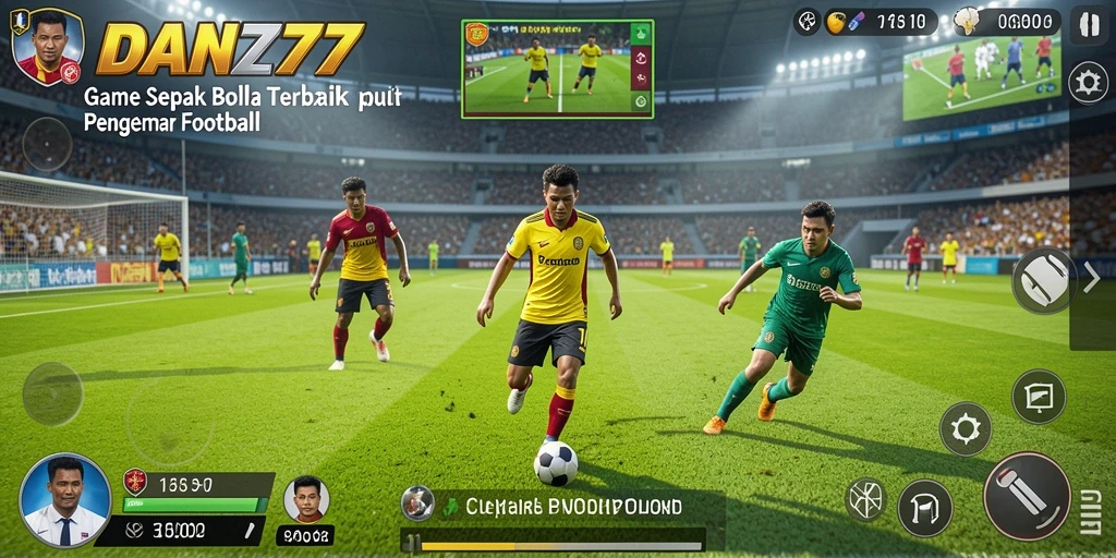 Tangkapan layar gameplay menyerupai pertandingan sepak bola nyata.