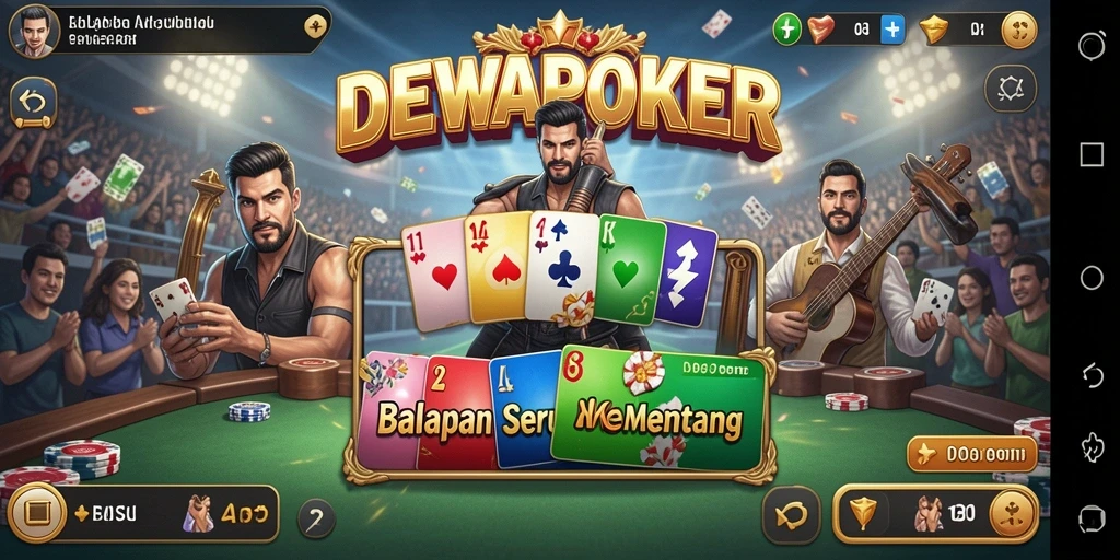 Tampilan seru dari gameplay DEWAPOKER yang menghadirkan balapan menegangkan.