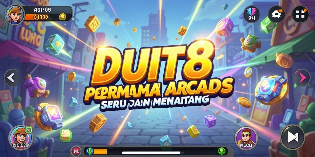 Tampilan gameplay DUIT8 yang penuh warna dan energik.
