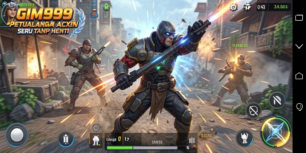 Tampilan mendebarkan dari gameplay GIM999 yang penuh aksi.