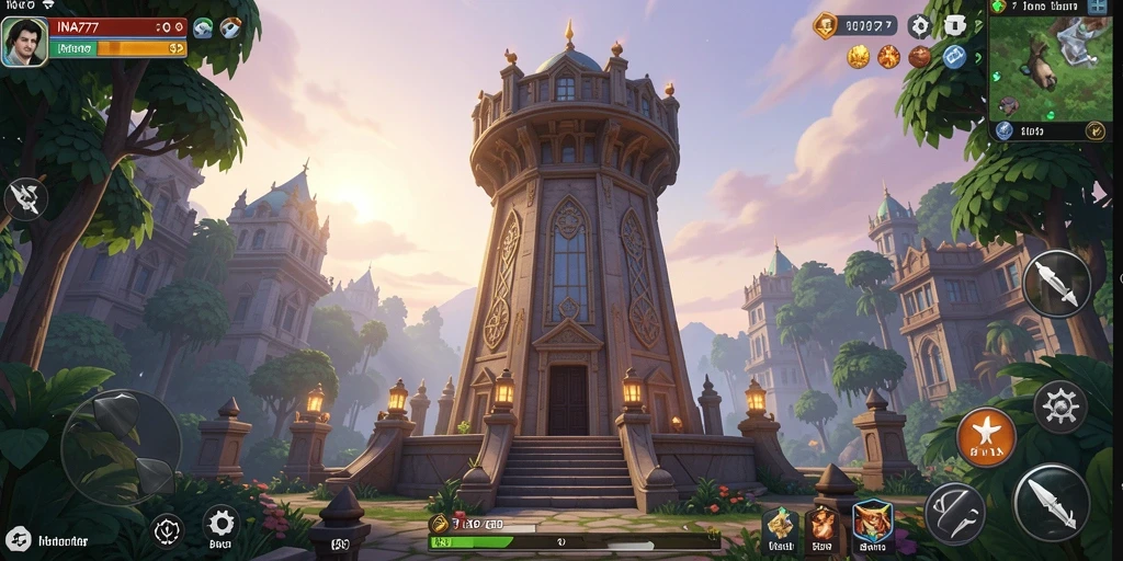 Tampilan gameplay menara yang seru dan mendebarkan di INA777.