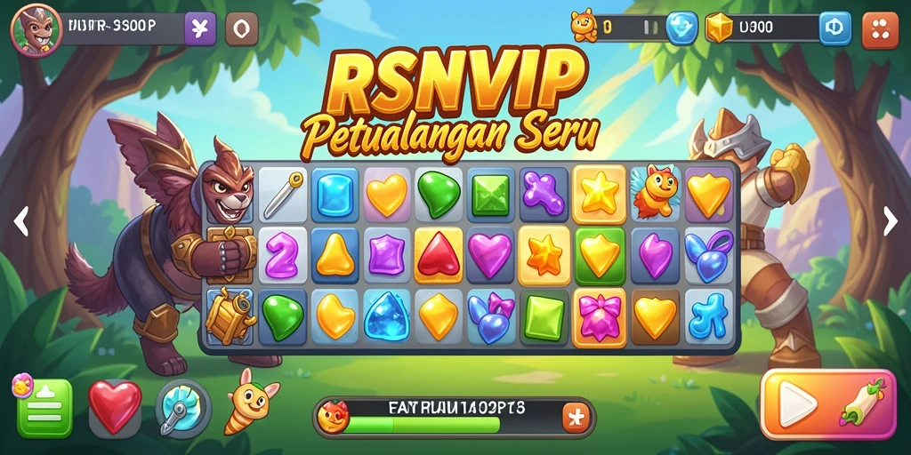 Tampilan gameplay RSNVIP yang penuh warna dan dinamis.